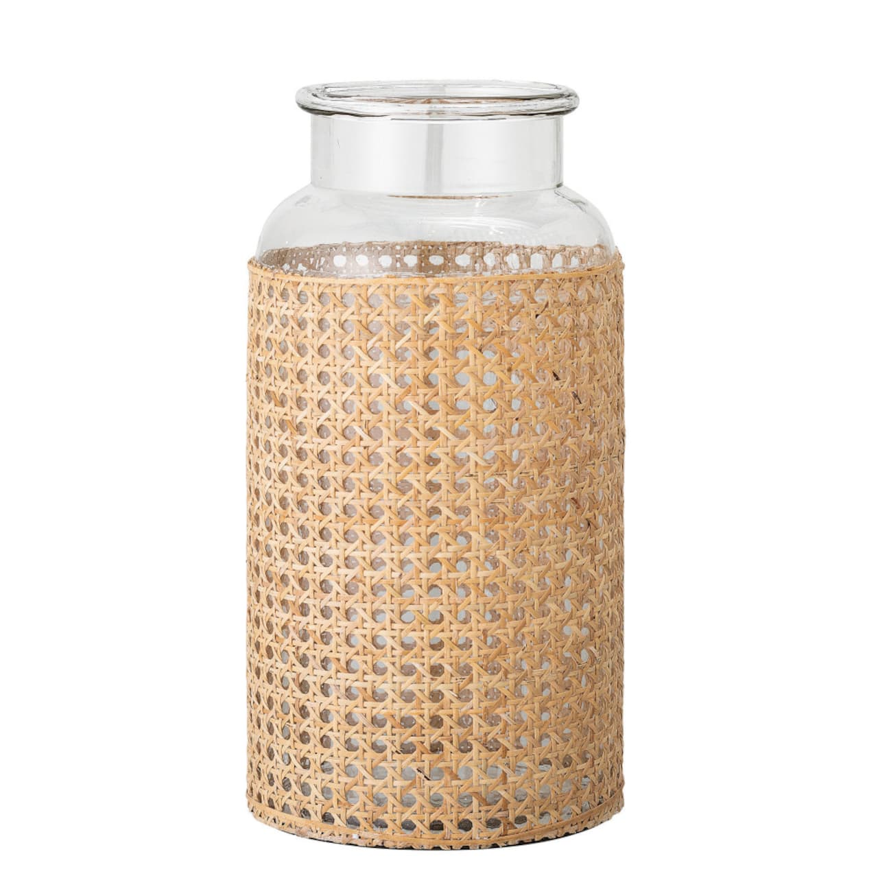 Hello Honey® Bloomingville Clear Glass Vase with Woven Natural Cane Sleeve